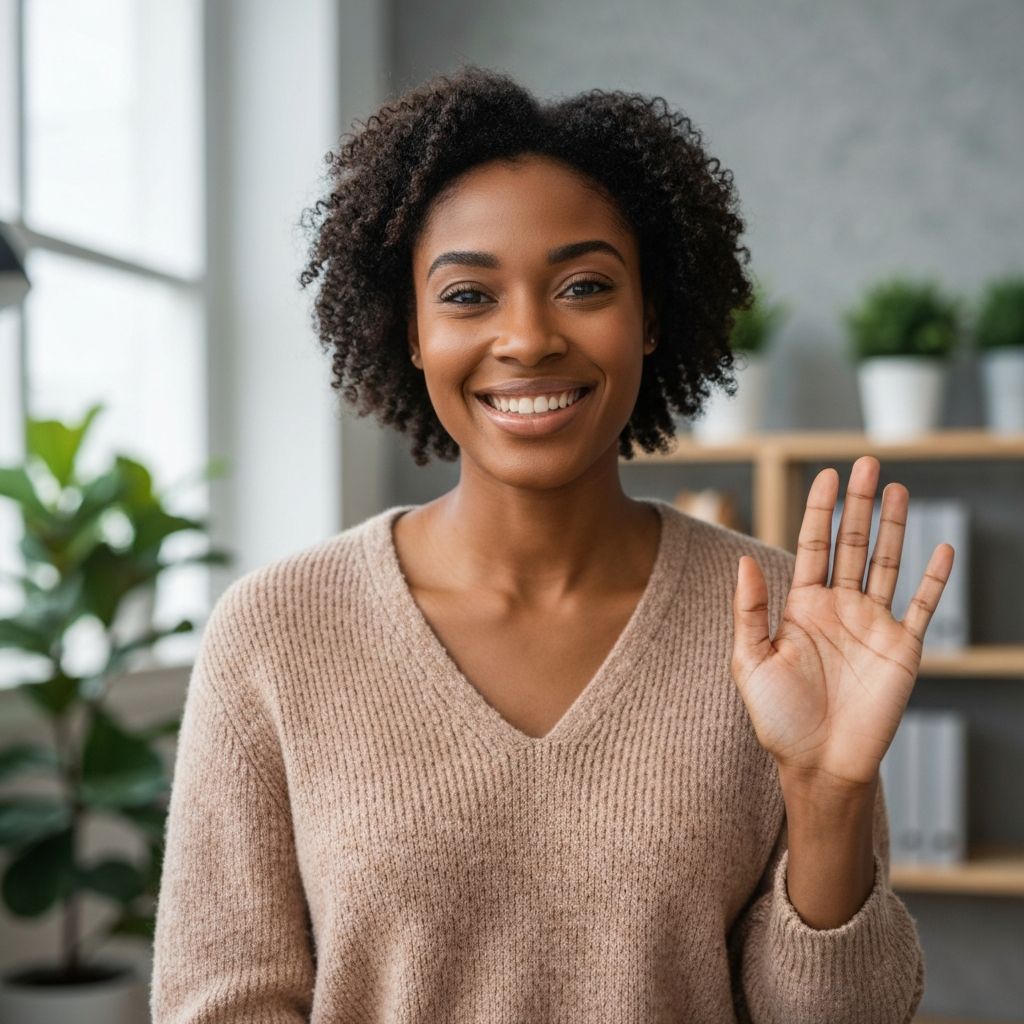 Sales representative saying hello in personalized video